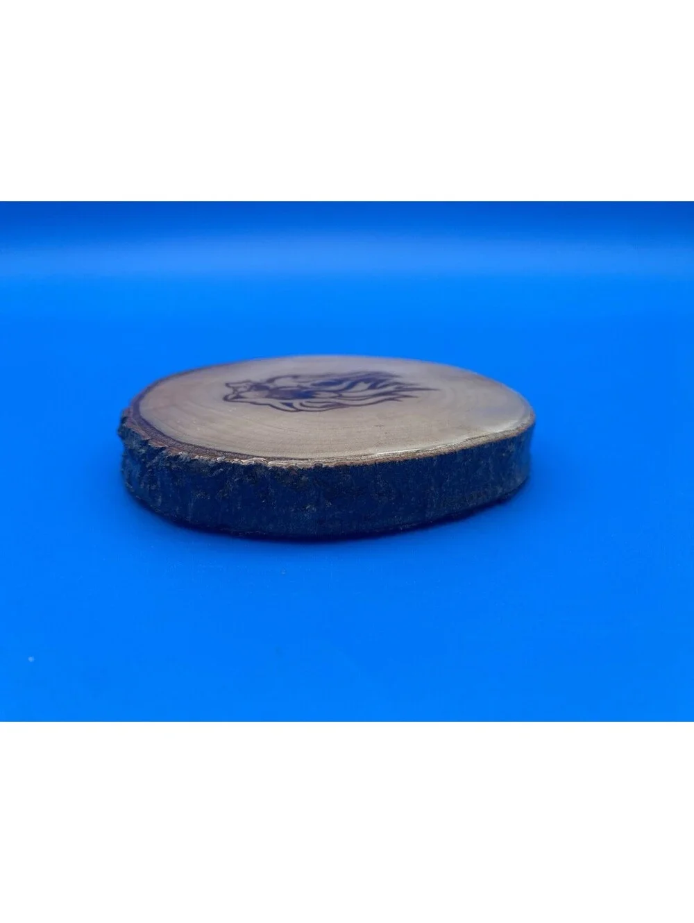 Handmade Tree Trunk Coaster Pair - Lions